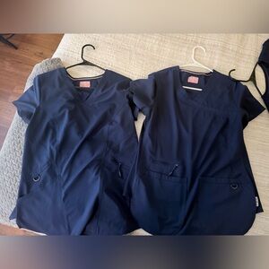 Scrub Tops (set of 4 in Navy Blue)